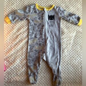 Batman Little Hero Footed Sleeper Footie 3-6M 3 Months to 6 Months